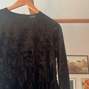 Black velvet babydoll dress